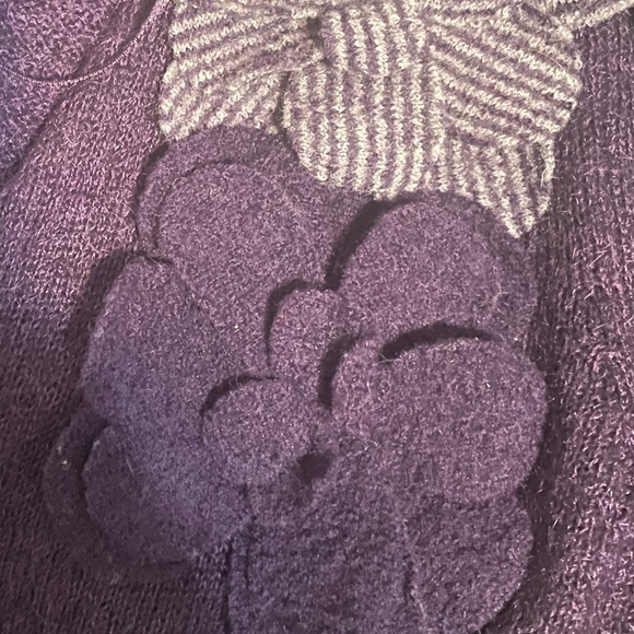 MONSOON UK Abergine V -neck Wool Blend Cardigan SZ 12 - Picture 6 of 7